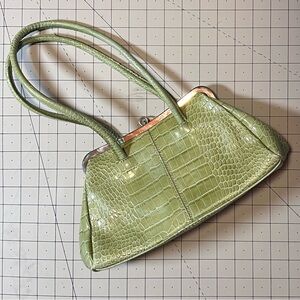 Nine West Retro Light Green Crocodile / Alligator Purse